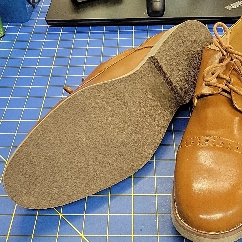 Flying Deer Leather Lining Men's Shoes Brown Size 12 Marin-1